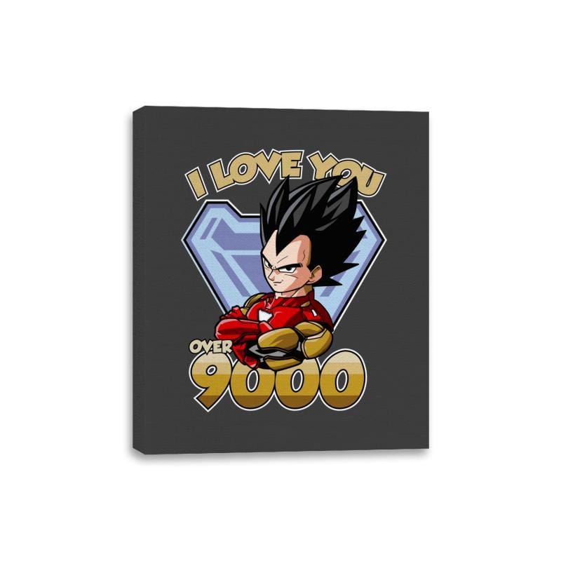 Love Over 9000 - Canvas Wraps Canvas Wraps RIPT Apparel 8x10 / Charcoal
