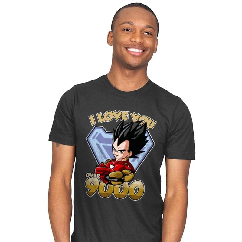 Love Over 9000 - Mens T-Shirts RIPT Apparel Small / Charcoal