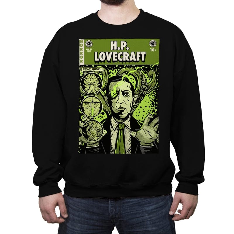 Lovecraft Comics - Crew Neck Sweatshirt Crew Neck Sweatshirt RIPT Apparel Small / Black