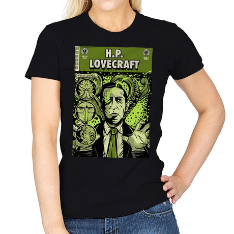Lovecraft Comics - Womens T-Shirts RIPT Apparel Small / Black
