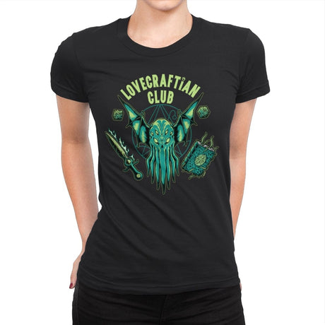 Lovecraftian Club - Womens Premium T-Shirts RIPT Apparel Small / Black