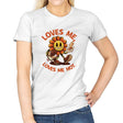 Loves Me - Womens T-Shirts RIPT Apparel Small / White