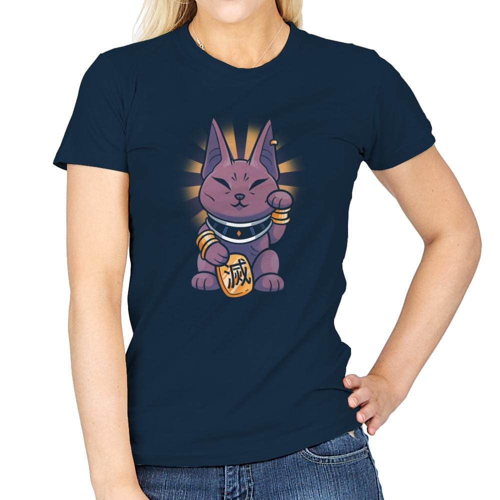 Lucky Beerus - Womens T-Shirts RIPT Apparel Small / Navy