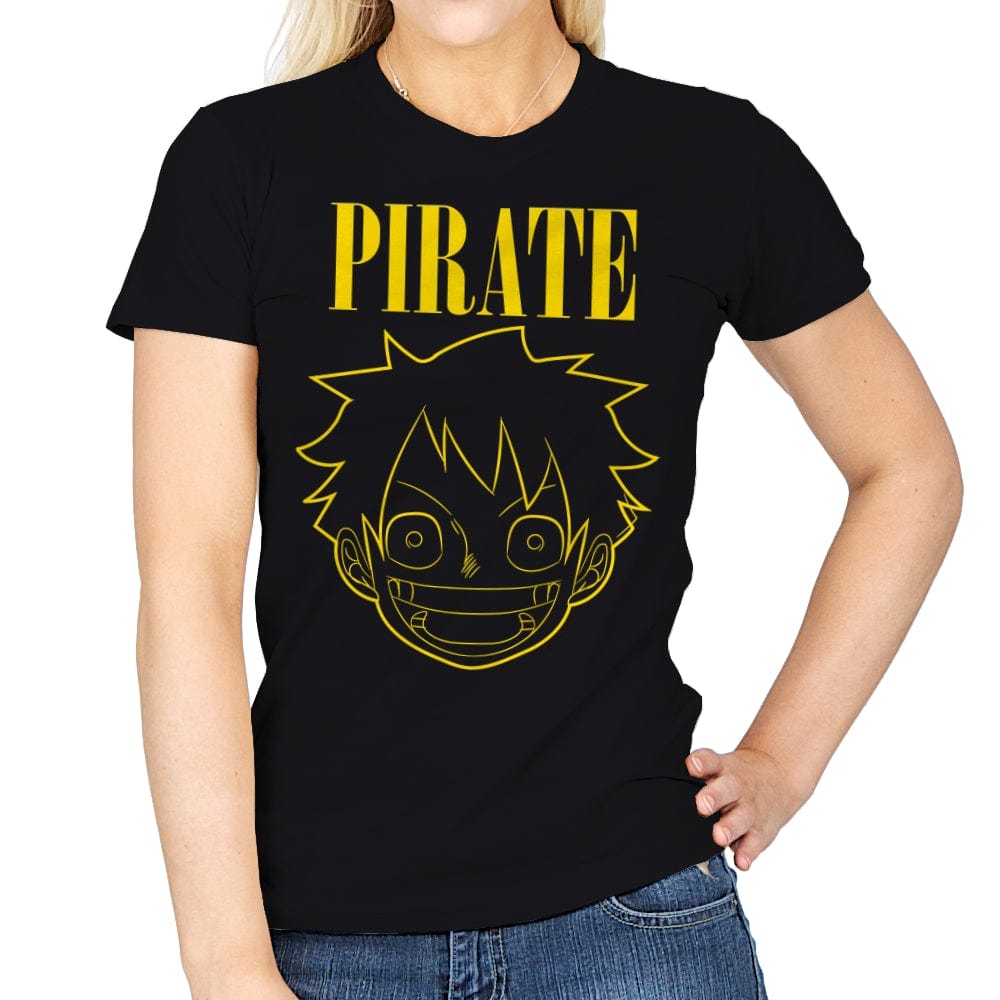 Luffy Pirate - Womens T-Shirts RIPT Apparel Small / Black