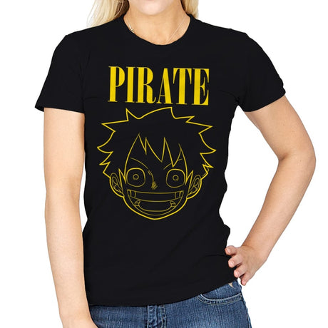 Luffy Pirate - Womens T-Shirts RIPT Apparel Small / Black