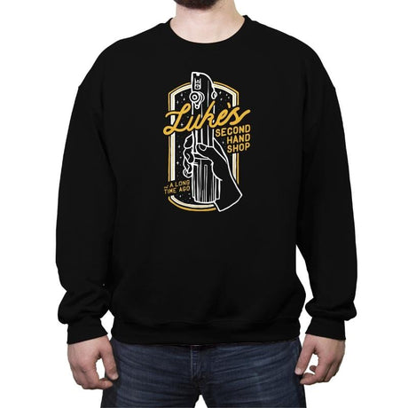 Luke’s Second Hand Shop - Crew Neck Sweatshirt Crew Neck Sweatshirt RIPT Apparel Small / Black