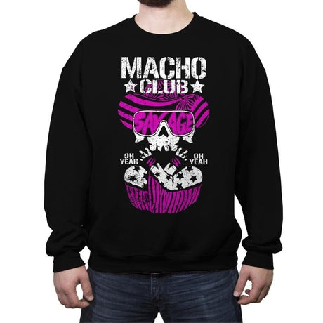MACHO CLUB - Crew Neck Sweatshirt Crew Neck Sweatshirt RIPT Apparel Small / Black