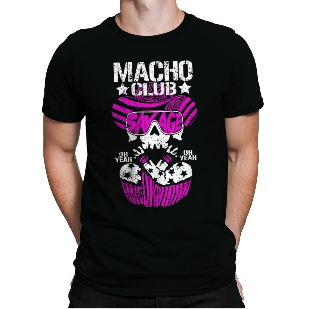 MACHO CLUB Exclusive - Mens Premium T-Shirts RIPT Apparel Small / Black