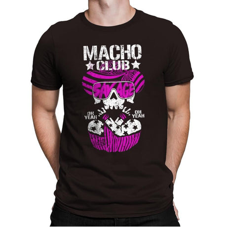 MACHO CLUB Exclusive - Mens Premium T-Shirts RIPT Apparel Small / Dark Chocolate