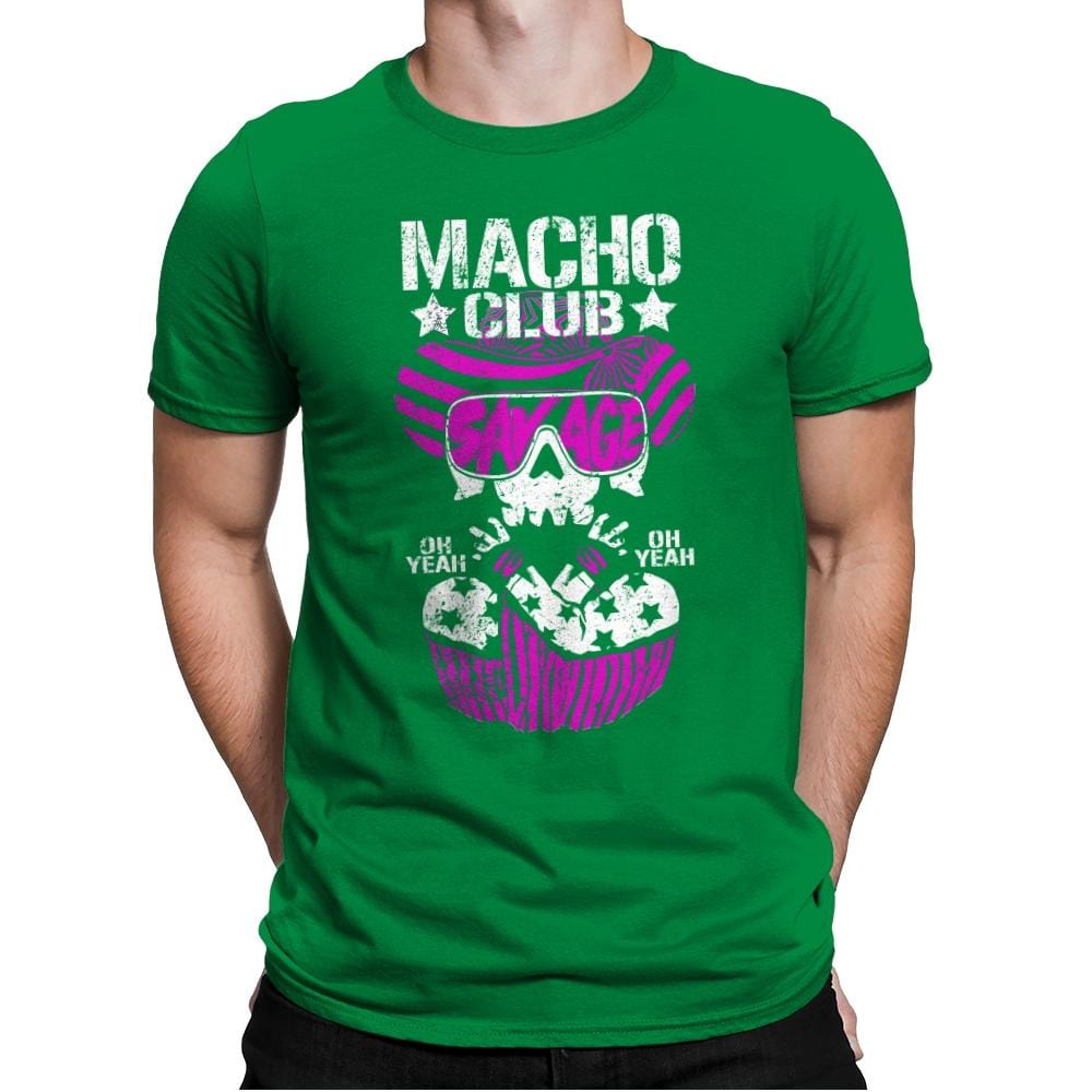MACHO CLUB Exclusive - Mens Premium T-Shirts RIPT Apparel Small / Kelly Green
