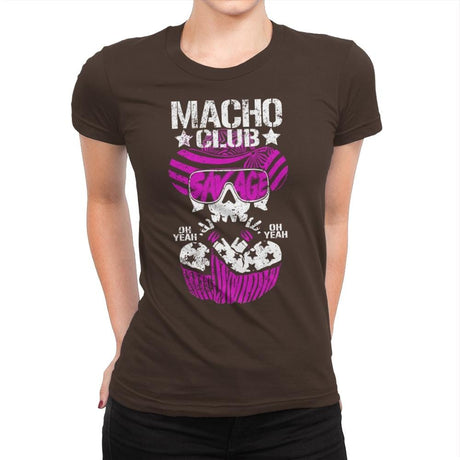 MACHO CLUB Exclusive - Womens Premium T-Shirts RIPT Apparel Small / Dark Chocolate