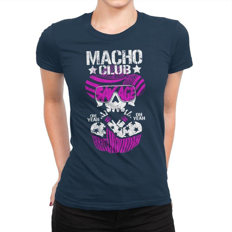 MACHO CLUB Exclusive - Womens Premium T-Shirts RIPT Apparel Small / Midnight Navy