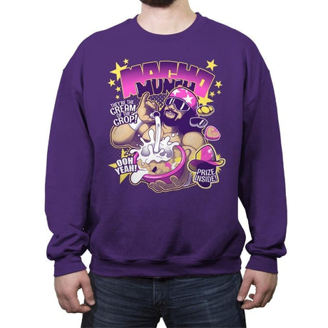 Macho Munch - Crew Neck Sweatshirt Crew Neck Sweatshirt RIPT Apparel Small / Purple