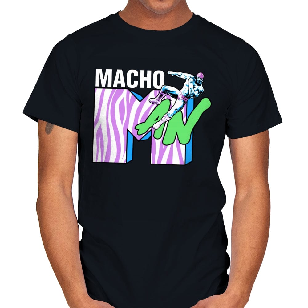 Macho TV - Mens T-Shirts RIPT Apparel Small / Black