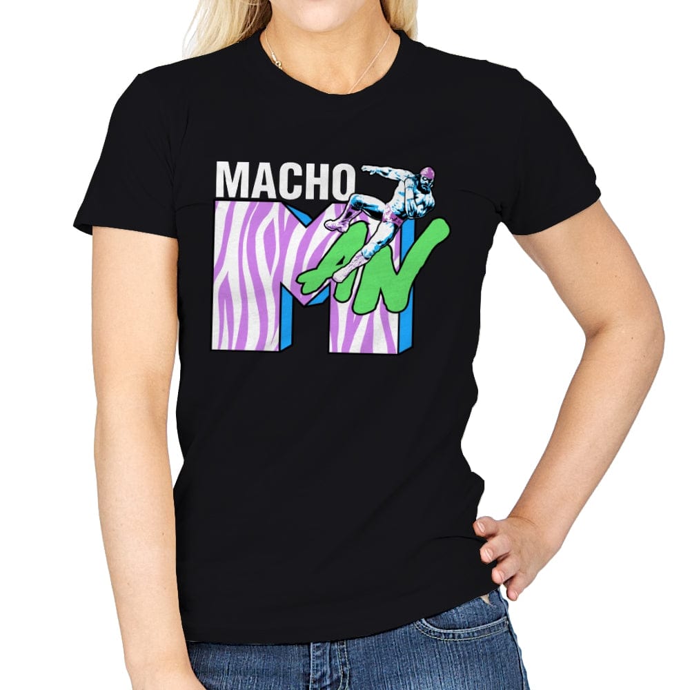 Macho TV - Womens T-Shirts RIPT Apparel Small / Black