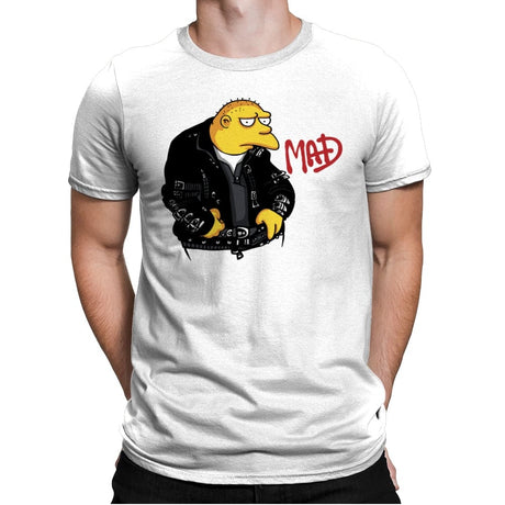 Mad - Mens Premium T-Shirts RIPT Apparel Small / White