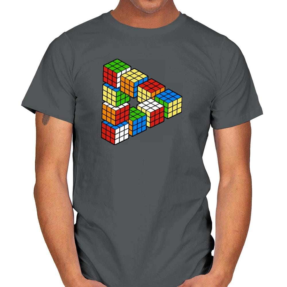 Magic Puzzle Cube Exclusive - Mens T-Shirts RIPT Apparel Small / Charcoal