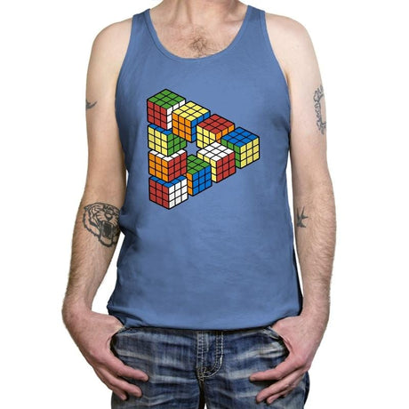 Magic Puzzle Cube Exclusive - Tanktop Tanktop RIPT Apparel X-Small / Blue Triblend
