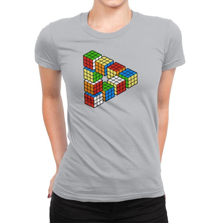 Magic Puzzle Cube Exclusive - Womens Premium T-Shirts RIPT Apparel Small / Heather Grey