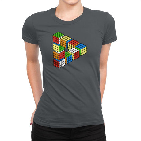 Magic Puzzle Cube Exclusive - Womens Premium T-Shirts RIPT Apparel Small / Heavy Metal