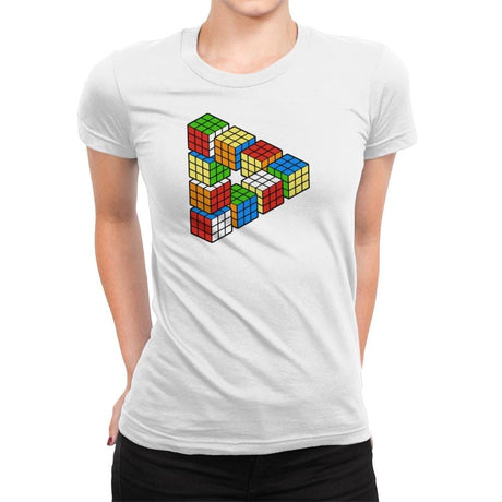 Magic Puzzle Cube Exclusive - Womens Premium T-Shirts RIPT Apparel Small / White