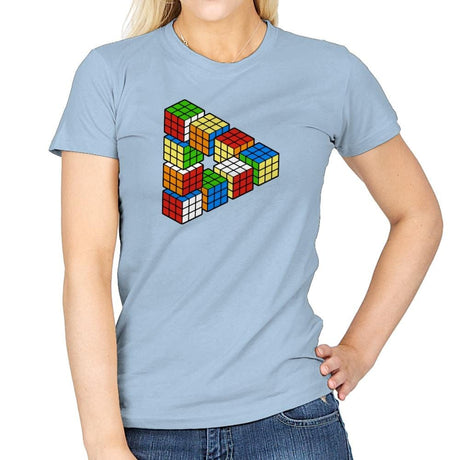 Magic Puzzle Cube Exclusive - Womens T-Shirts RIPT Apparel Small / Light Blue