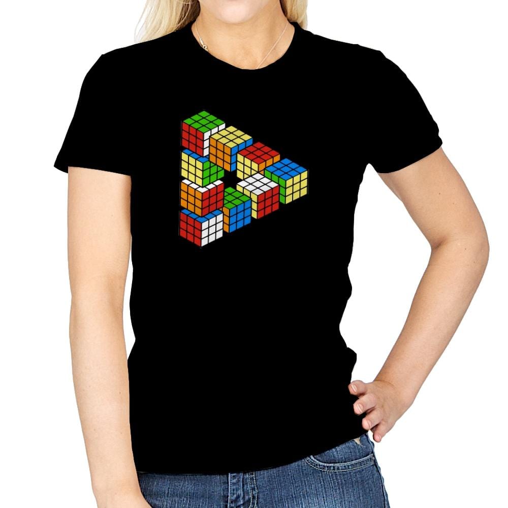 Magic Puzzle Cube Exclusive - Womens T-Shirts RIPT Apparel Small / Navy