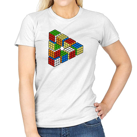 Magic Puzzle Cube Exclusive - Womens T-Shirts RIPT Apparel Small / White