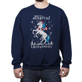 Magic Unicorn Christmas - Ugly Holiday - Crew Neck Sweatshirt Crew Neck Sweatshirt RIPT Apparel