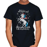 Magic Unicorn Christmas - Ugly Holiday - Mens T-Shirts RIPT Apparel Small / Black