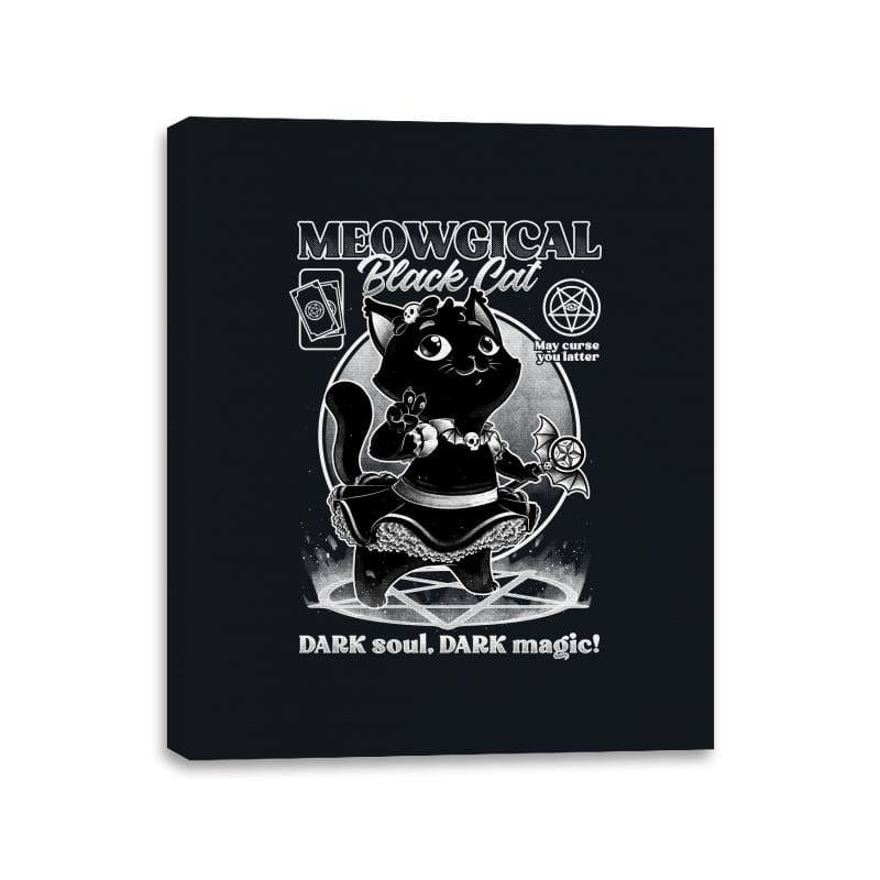 Magical Black Cat Girl - Canvas Wraps Canvas Wraps RIPT Apparel 11x14 / Black