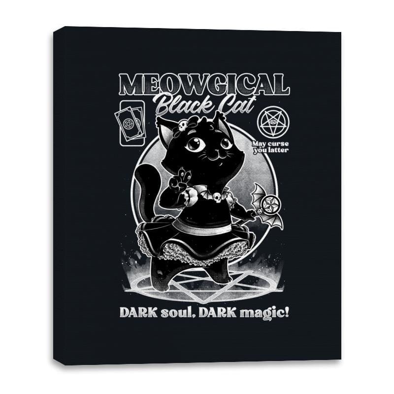 Magical Black Cat Girl - Canvas Wraps Canvas Wraps RIPT Apparel 16x20 / Black