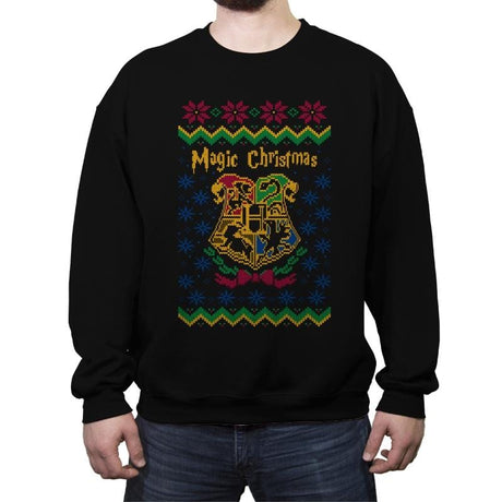 Magical Christmas - Ugly Holiday - Crew Neck Sweatshirt Crew Neck Sweatshirt RIPT Apparel