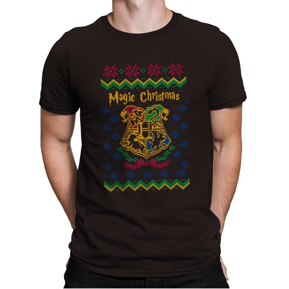 Magical Christmas - Ugly Holiday - Mens Premium T-Shirts RIPT Apparel Small / Dark Chocolate