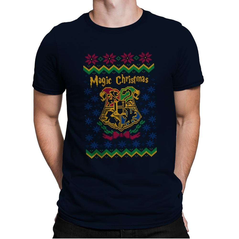 Magical Christmas - Ugly Holiday - Mens Premium T-Shirts RIPT Apparel Small / Midnight Navy
