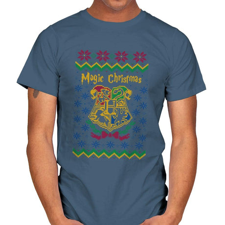 Magical Christmas - Ugly Holiday - Mens T-Shirts RIPT Apparel Small / Indigo Blue