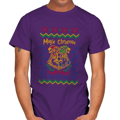 Magical Christmas - Ugly Holiday - Mens T-Shirts RIPT Apparel Small / Purple