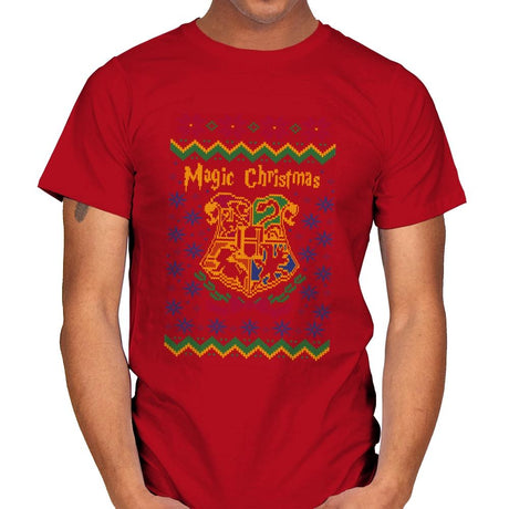 Magical Christmas - Ugly Holiday - Mens T-Shirts RIPT Apparel Small / Red