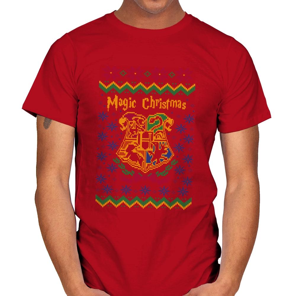 Magical Christmas - Ugly Holiday - Mens T-Shirts RIPT Apparel Small / Red