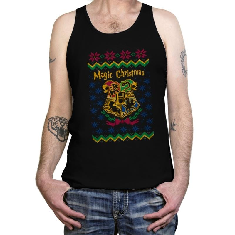 Magical Christmas - Ugly Holiday - Tanktop Tanktop RIPT Apparel X-Small / Black