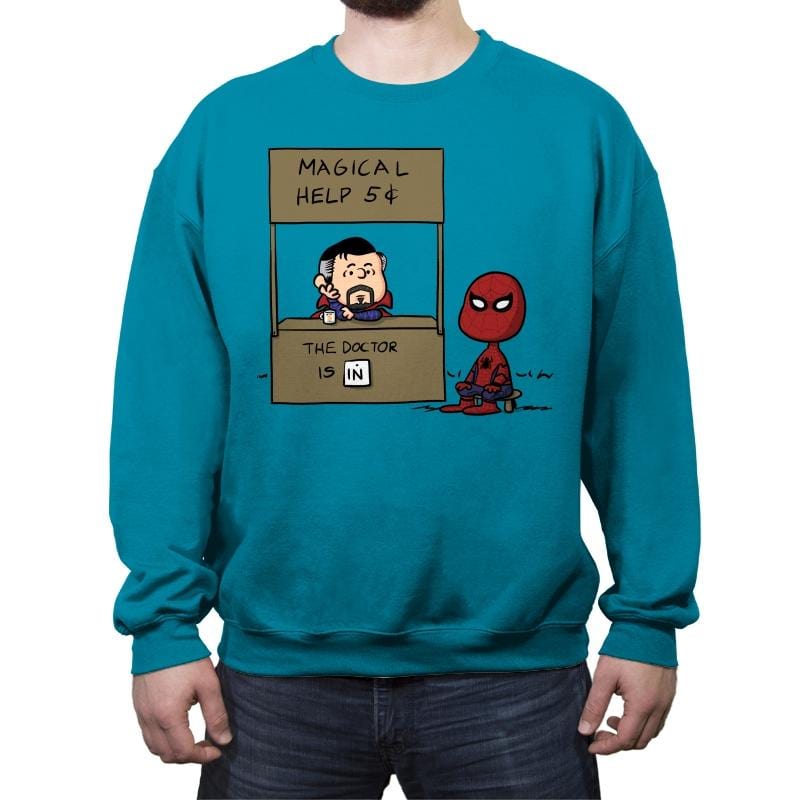 Magical Help - Crew Neck Sweatshirt Crew Neck Sweatshirt RIPT Apparel Small / Antique Sapphire