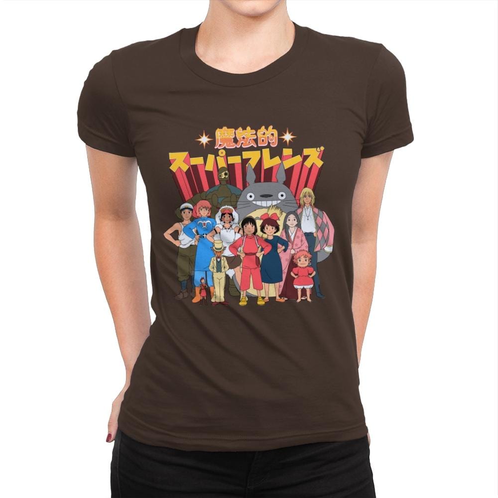 Magical Super Friends - Womens Premium T-Shirts RIPT Apparel Small / Dark Chocolate