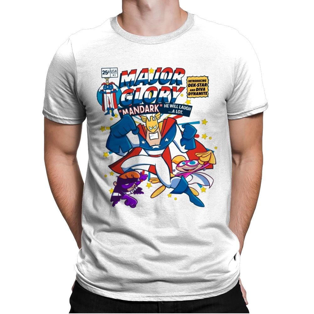 Major Glory Comic  - Mens Premium T-Shirts RIPT Apparel Small / White