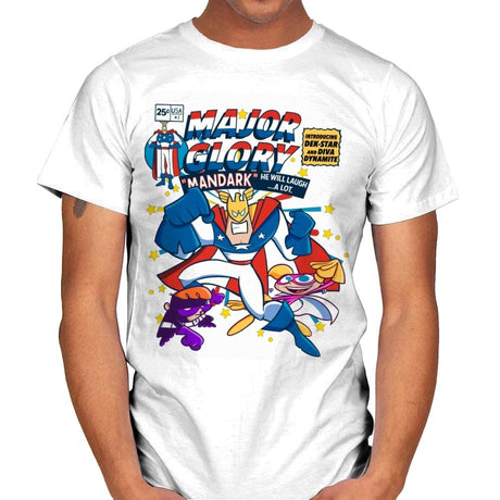 Major Glory Comic  - Mens T-Shirts RIPT Apparel Small / White