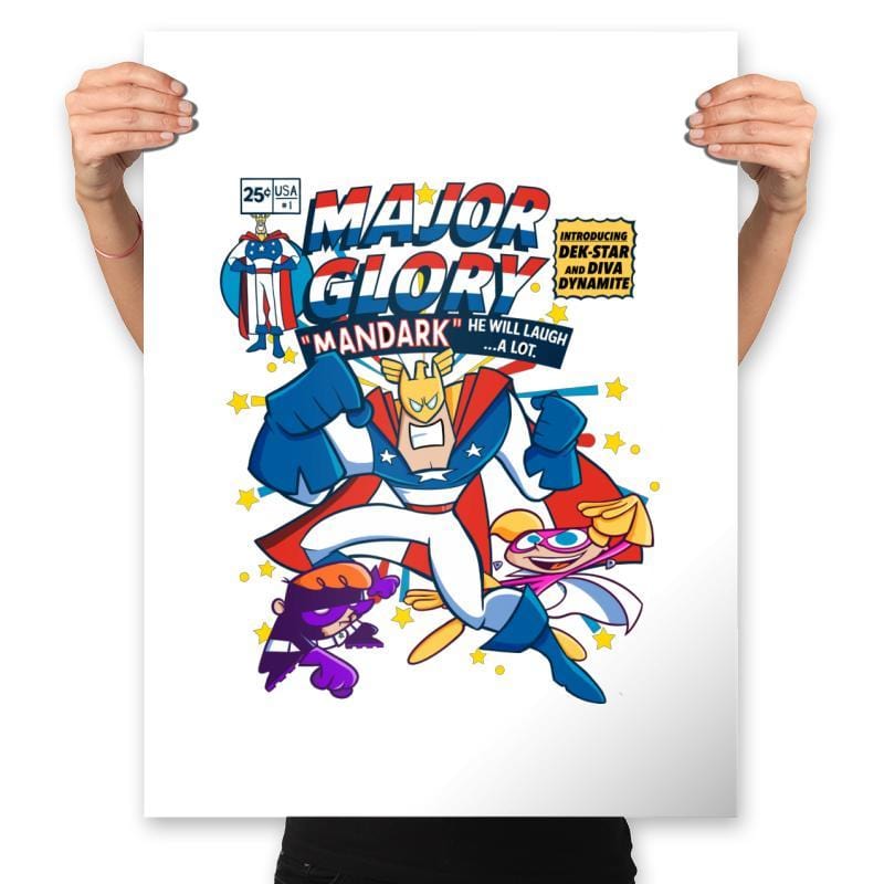 Major Glory Comic  - Prints Posters RIPT Apparel 18x24 / White