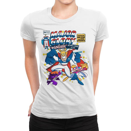Major Glory Comic  - Womens Premium T-Shirts RIPT Apparel Small / White
