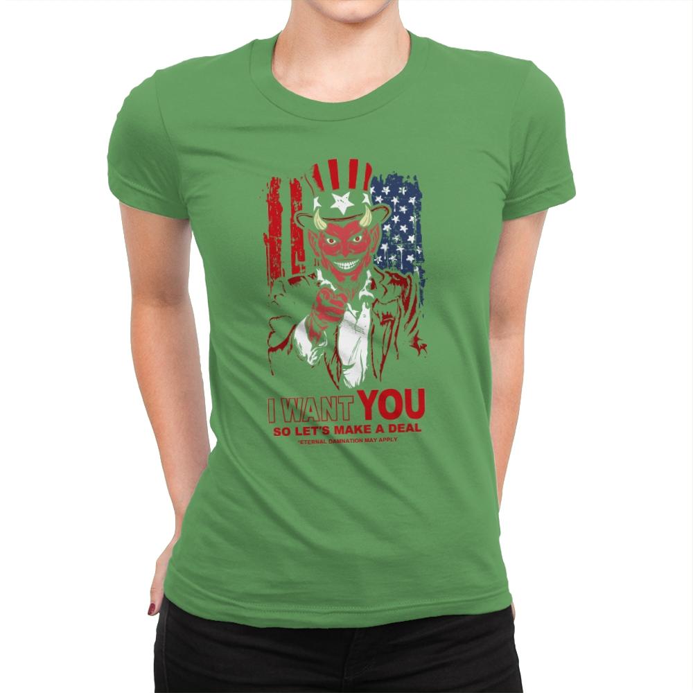 Make a Deal - Womens Premium T-Shirts RIPT Apparel Small / Kelly