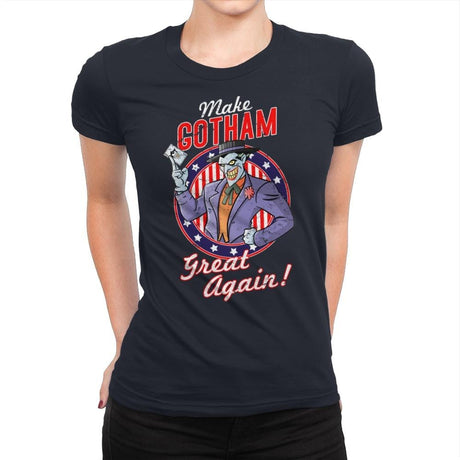 Make Gotham Great Again - Anytime - Womens Premium T-Shirts RIPT Apparel Small / Midnight Navy