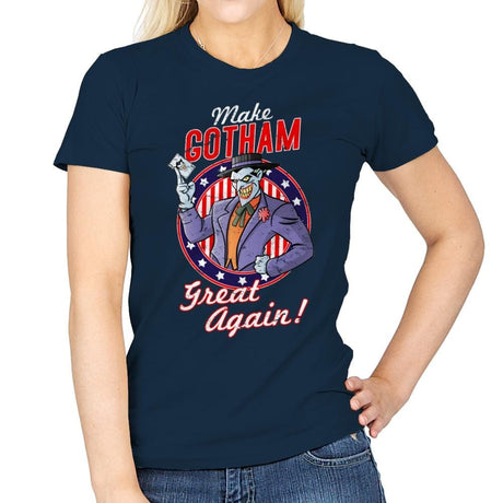 Make Gotham Great Again - Anytime - Womens T-Shirts RIPT Apparel Small / Navy