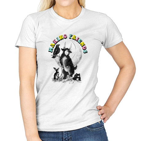 Making Friends  - Womens T-Shirts RIPT Apparel Small / White